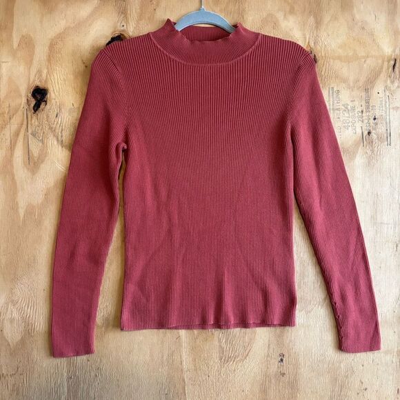Northern Reflections 100% Cotton Orange Pink Knit Sweater Sz M - Picture 1 of 4
